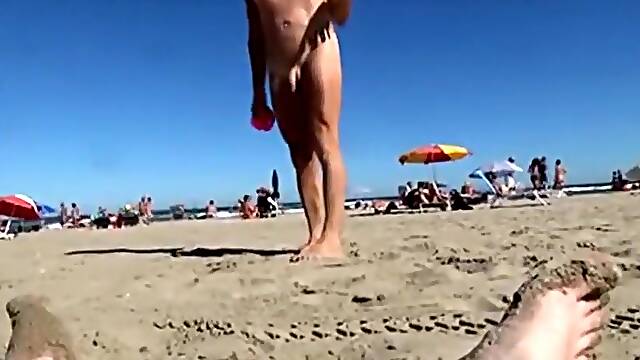 Tranny At Nude Beach With Anal Jewel Rosebud