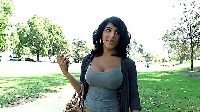 Vivacious shemale with huge tits enjoying a hardcore fuck on her sofa