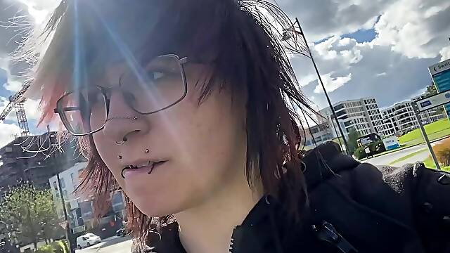 Punk Tboy Uses Remote Control Sex-toy in Public